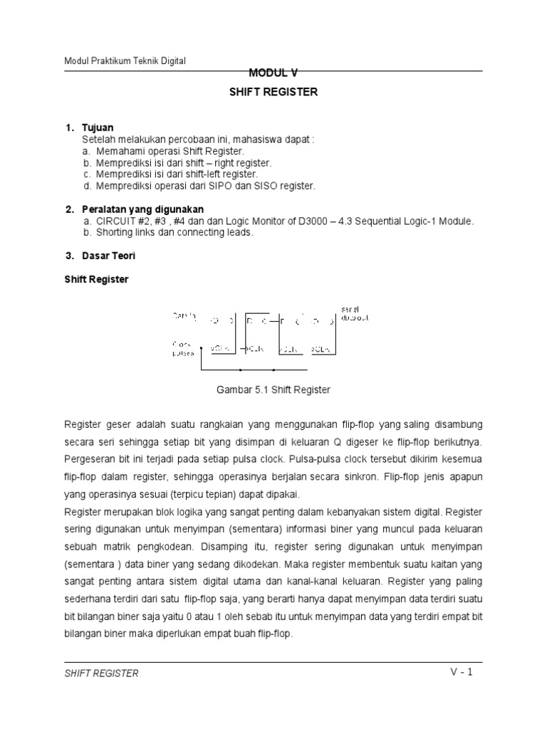 Praktikum Shift Register Digital | PDF