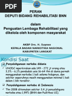 PERAN DEPUTI BIDANG REHABILITASI BNNdalam Penguatan Lembaga Rehabilitasi yang dikelola oleh komponen masyarakat