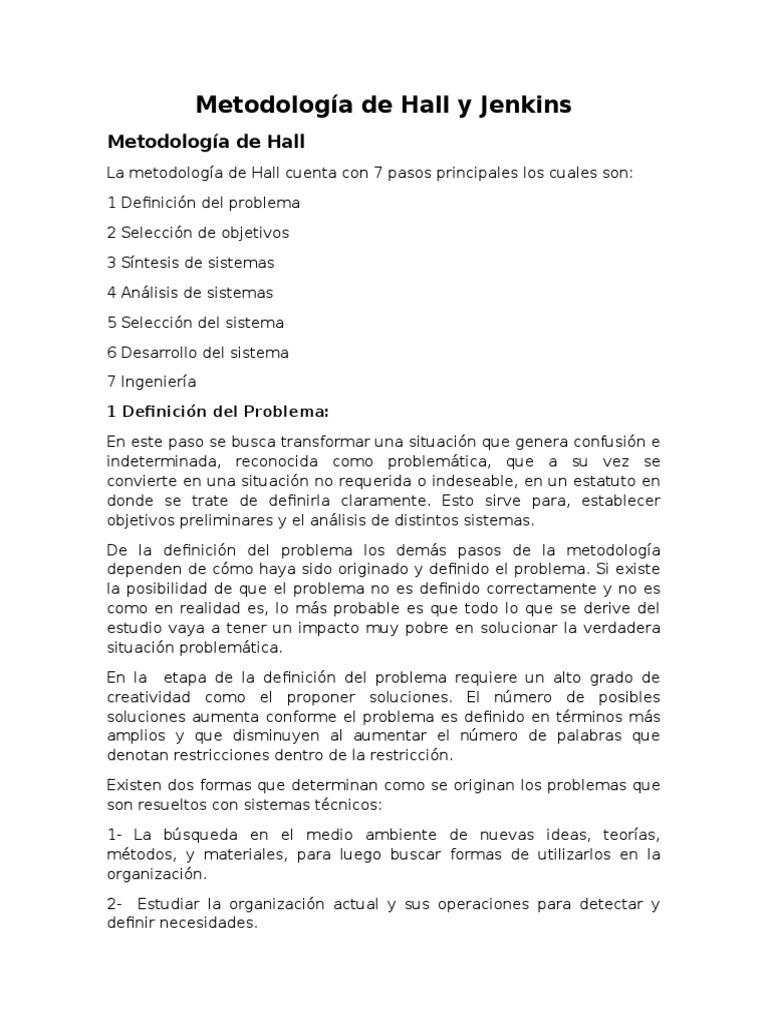 Metodología de Hall y Jenkins. Simulación Diseño