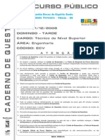 Coseac 2008 Codesa Tecnico de Nivel Superior Engenharia Civil Prova