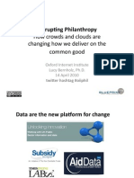 Disrup'ng Philanthropy: How Crowds and Clouds Are Changing How We Deliver On The Common Good