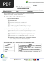 Ficha de Avaliação UFCD 6706 - Movimentos Ondulatórios