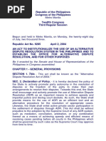 RA 9285: Alternative Dispute Resolution Act | PDF | Alternative Dispute ...
