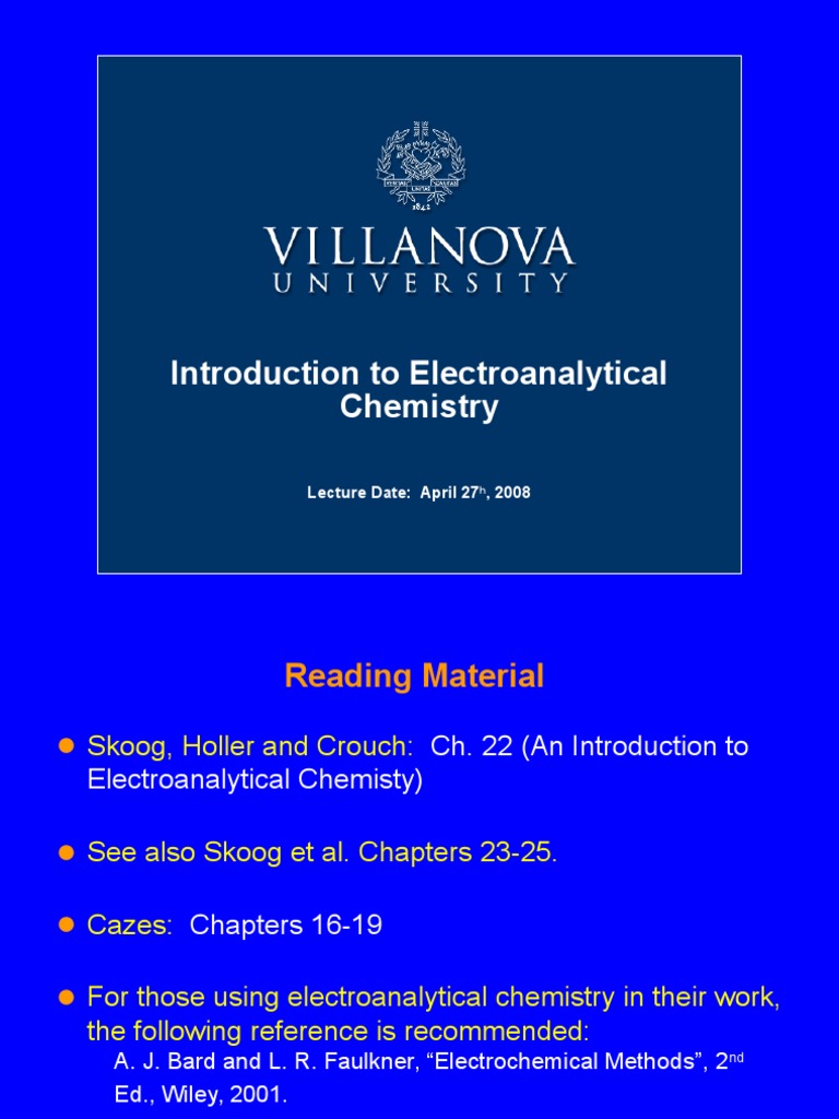 Introduction to Electroanalytical Chemistry | PDF | Ph | Redox