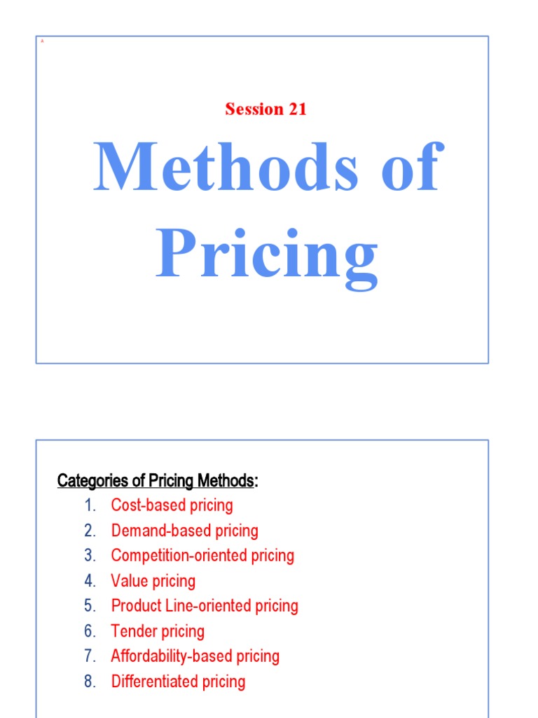 Pricing Strategies Overview | PDF | Pricing | Prices