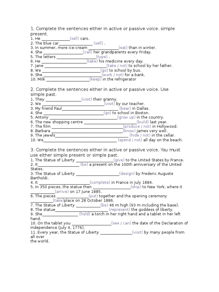 Active and Passive Voice Exercises | PDF | Language Arts & Discipline