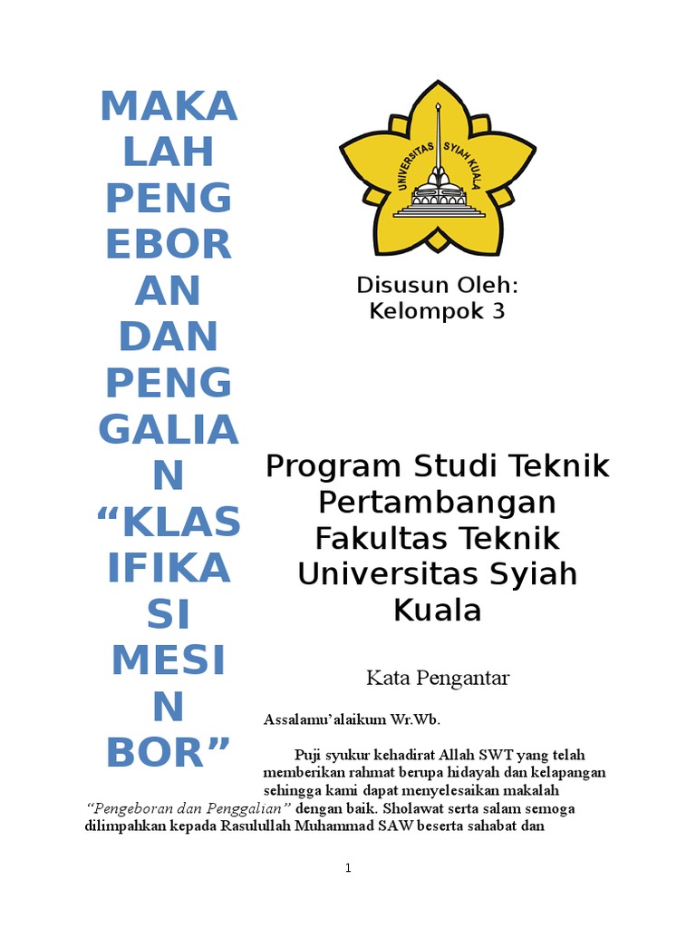 Makalah Klasifikasi Mesin Bor PDF