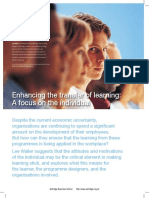 Enhancing the Transfer of Learning