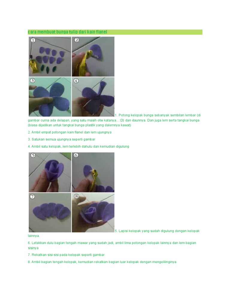 Cara Membuat Bunga Tulip Dari Kain Flanel