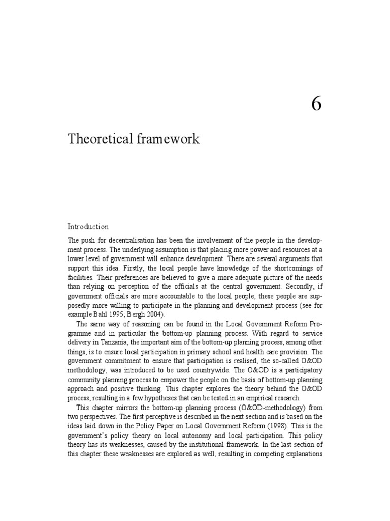 Theoretical Framework Sample | Top Down And Bottom Up Design | Decision
