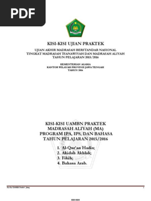 Kisi Kisi Uambn Praktek Mts Ma 2015 2016