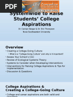 Creating A College Going Culture: Working Systemwide