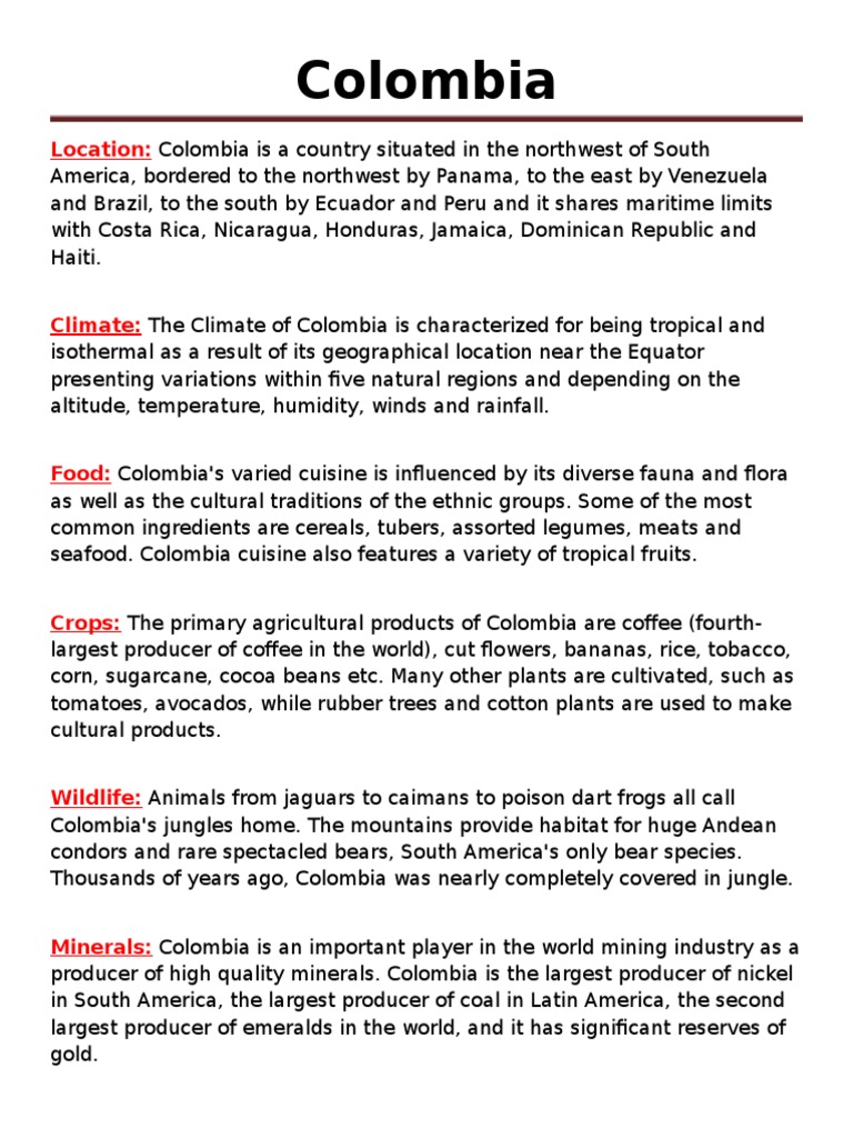 Colombian Culture Facts For Kids