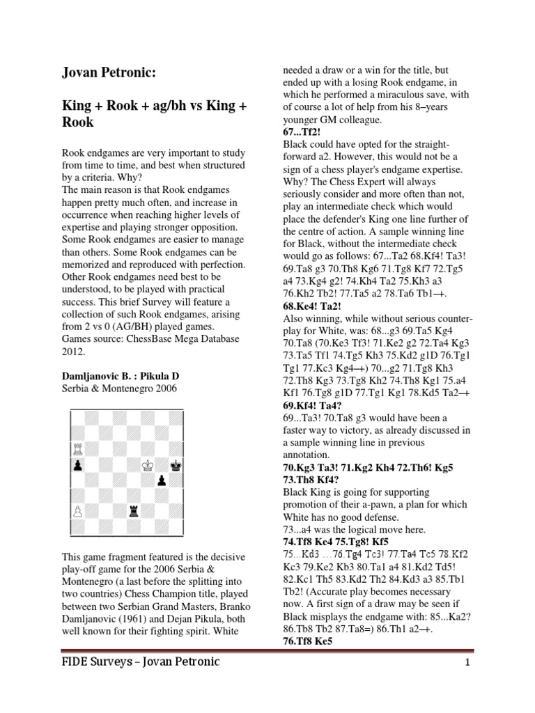 Rook Endgames in 2013 Championship | PDF | Traditional Games | Chess