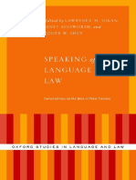 Lawrence Solan, Janet Ainsworth, Roger W. Shuy - Speaking of Language and Law - Conversations On The Work of Peter Tiersma