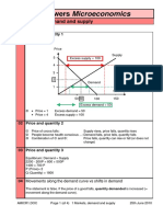 Answers Microeconomics: 1 Markets, Demand and Supply