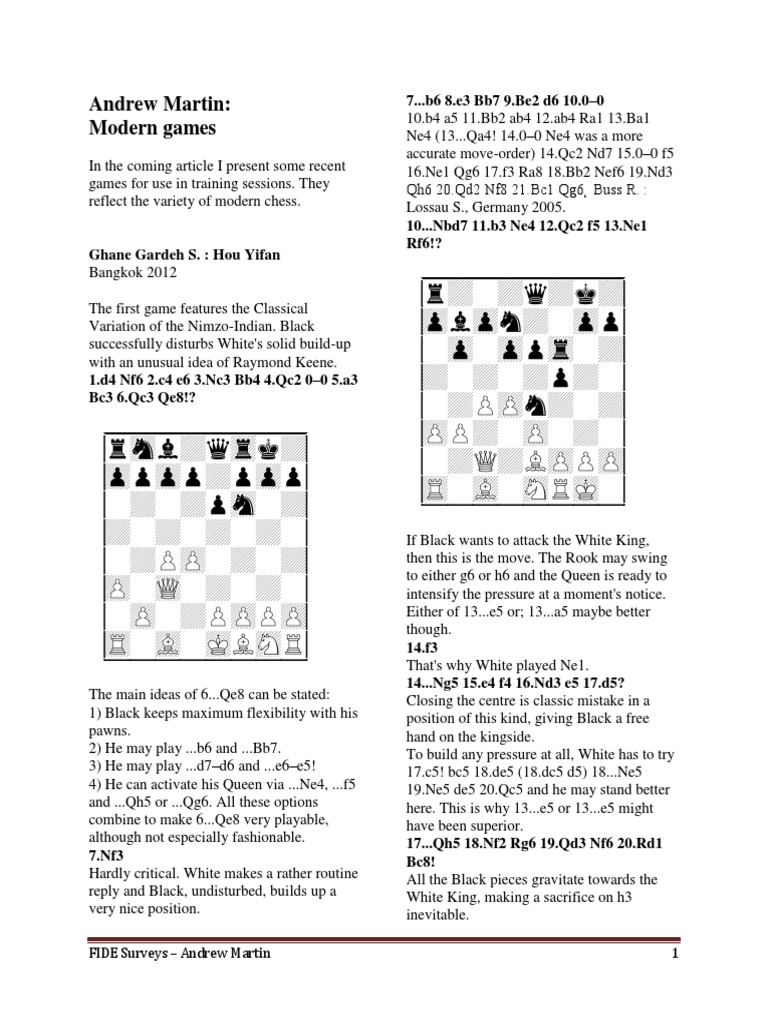 Andrew Martin - Modern Games | PDF | Chess Competitions | Traditional ...