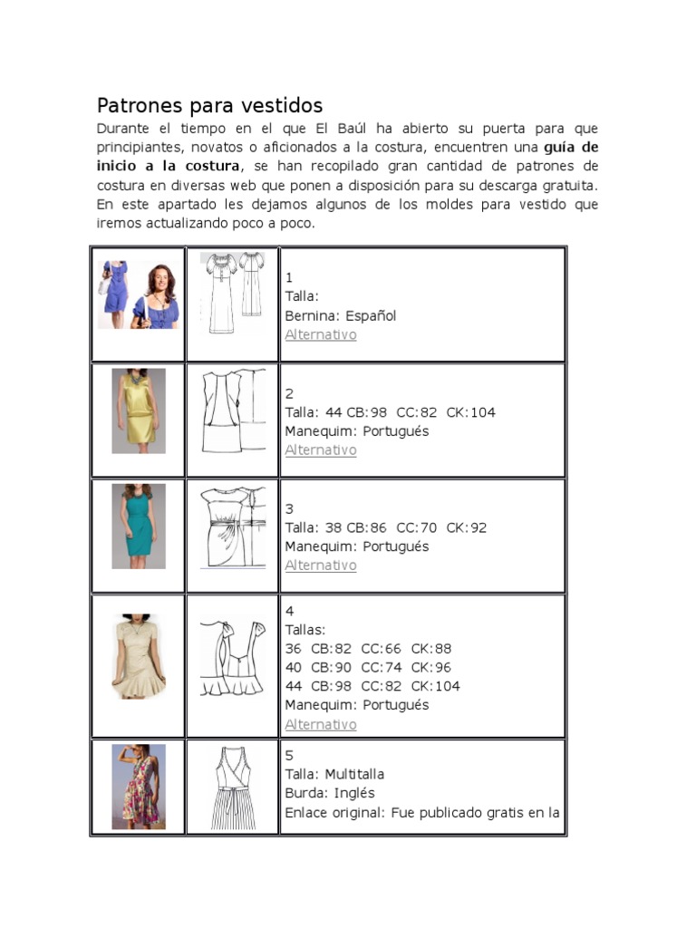 Patrones Vestidos | PDF