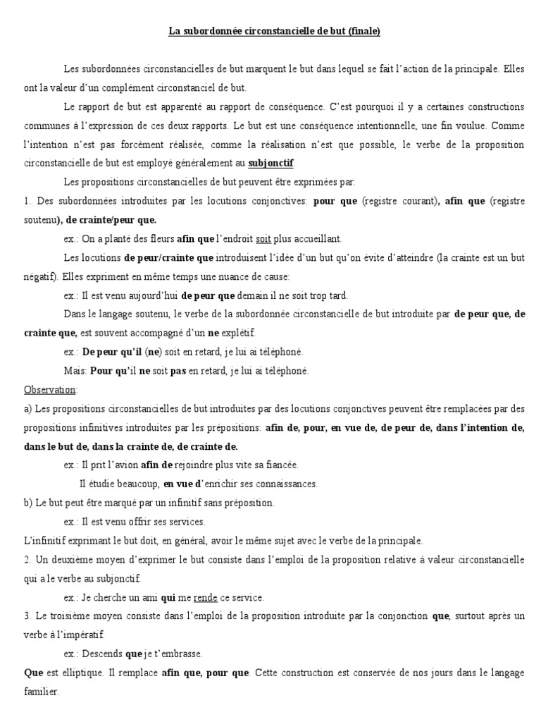Proposition Subordonnée Conjonctive Complément Circonstanciel De Temps