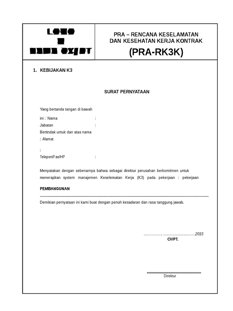 Rencana K3 untuk Proyek Konstruksi | PDF