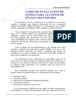 Cuestionario Evaluación de Autoestima Adolescentes