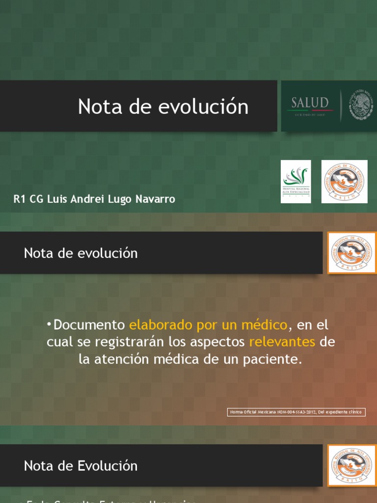 Nota de Evolución | PDF | Clínica | Examen físico