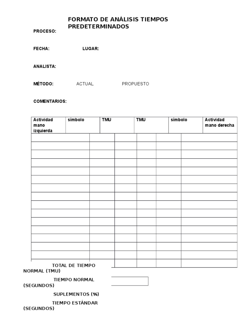 Formato MTM | PDF