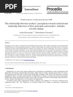 Download 2009 the Relationship Between Teachers Perceptions Towards Instructional Leadership Behaviors of Their Principals and Teachers Attitudes Towards Change by lengocthang SN300596165 doc pdf