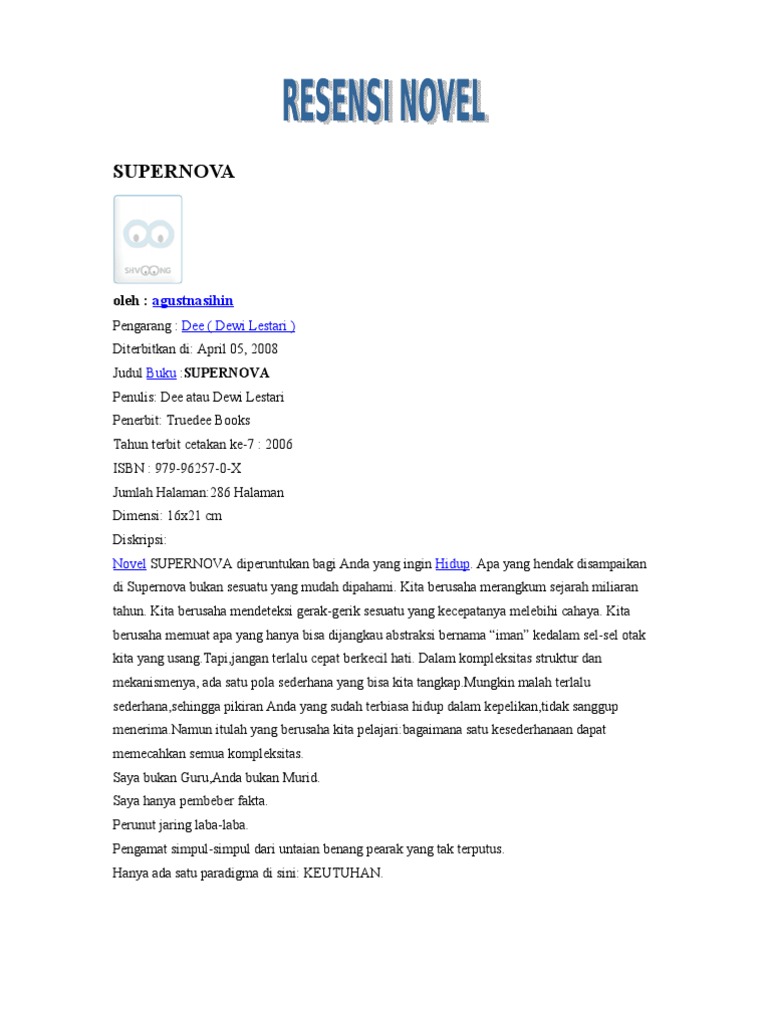 Resensi Buku Novel