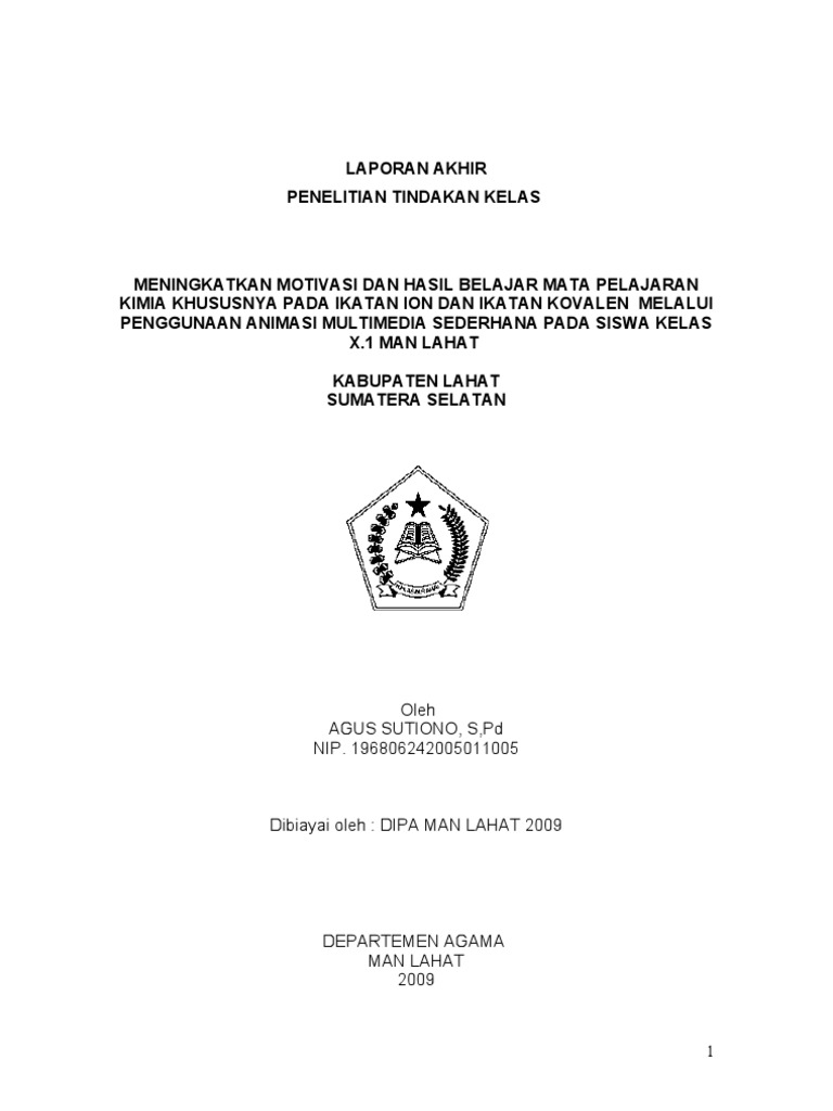 Contoh Ptk Kimia Sma Kelas X Barisan Contoh