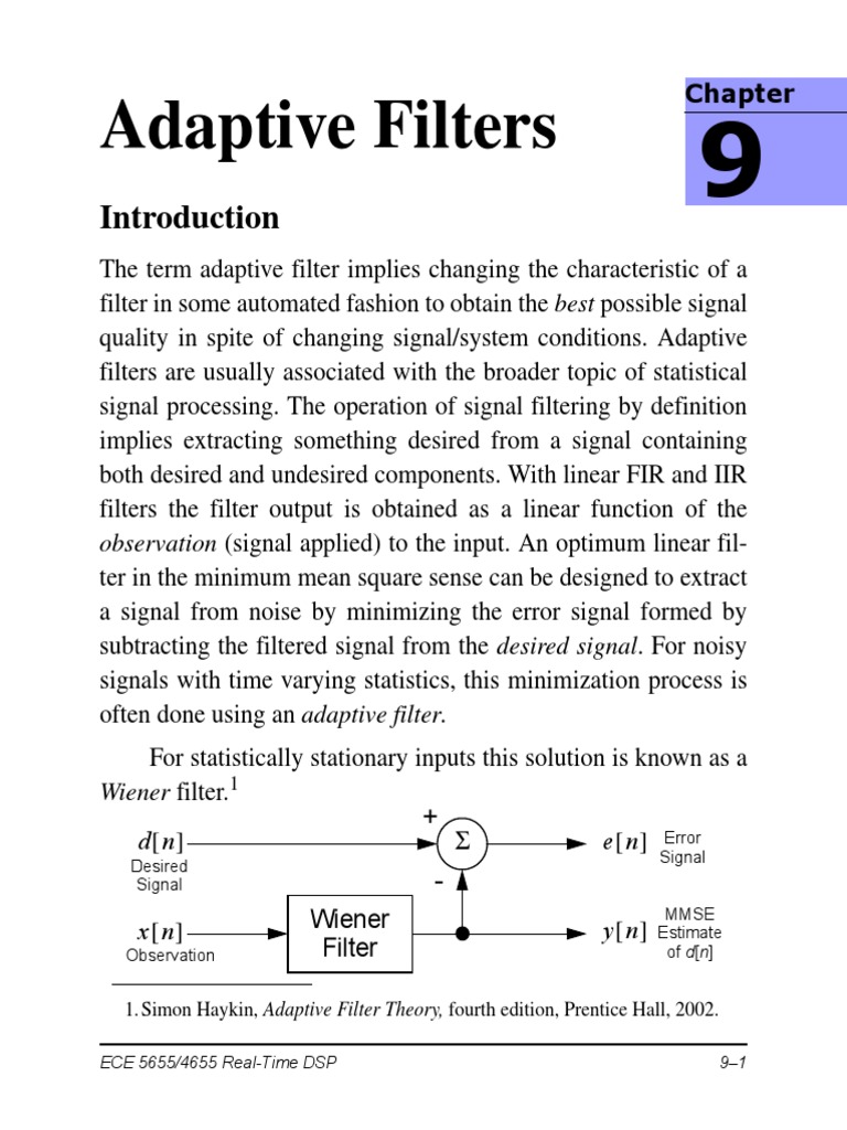 Adaptive Filtering Techniques for Signal Enhancement and Noise