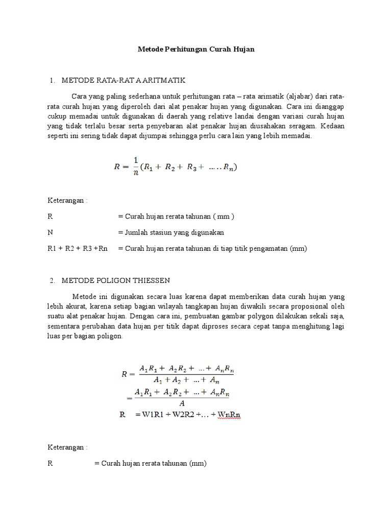 Metode Perhitungan Curah Hujan | PDF | Sains & Matematika