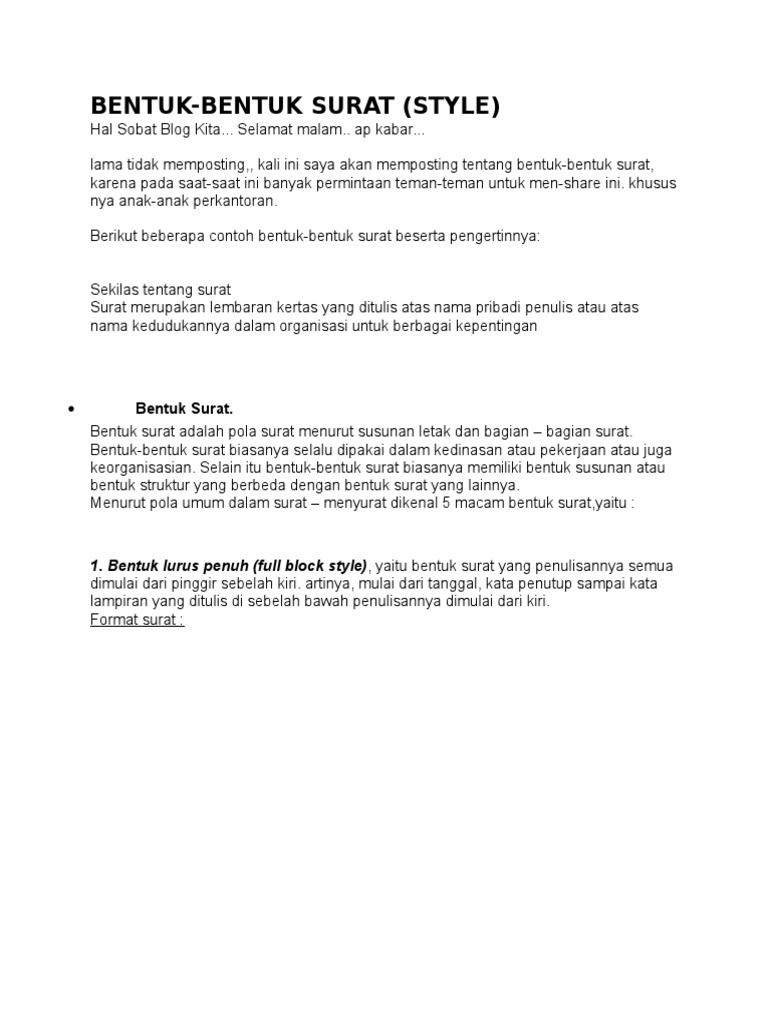 Bentuk Bentuk Suratdocx