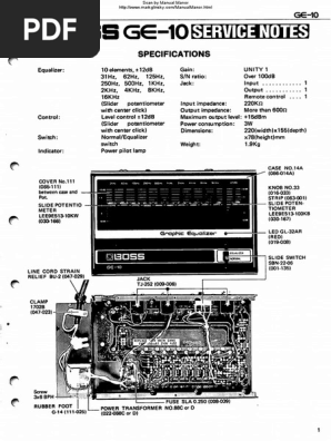 Boss GE-10 Service Notes | PDF | Telecommunications Engineering 