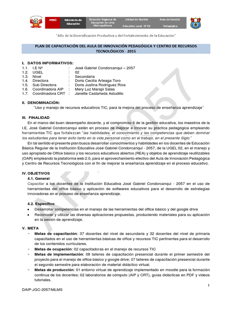 Documents - MX Plan de Capacitacion Aip 2015 | PDF | Tecnología de ...
