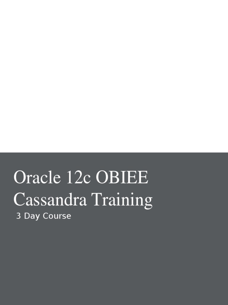 Apache Cassandra 3-Day Training Course | PDF | No Sql | Apache Hadoop