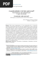A Modernidade e de Fato Universal Reemer