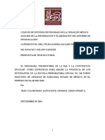 Promotores de La Paz y de La Convivnecia Escolar para Reducir La Violencia en La Preparatoria