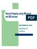 Record Keeping with Excel and Access