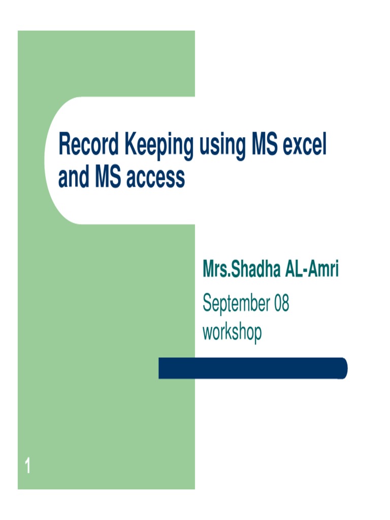 Record Keeping PDF PDF Microsoft Access Microsoft Excel
