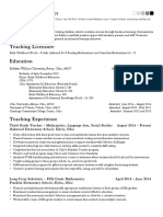 Teaching Resume