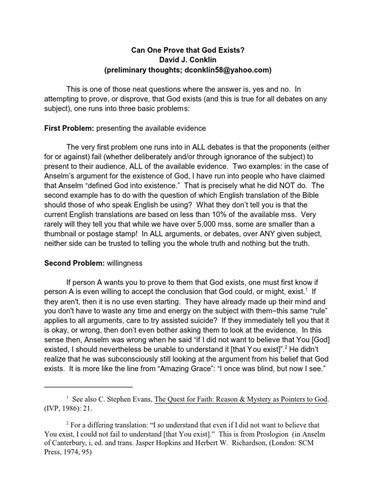 Proving God's Existence: Key Challenges | PDF | Atheism | God