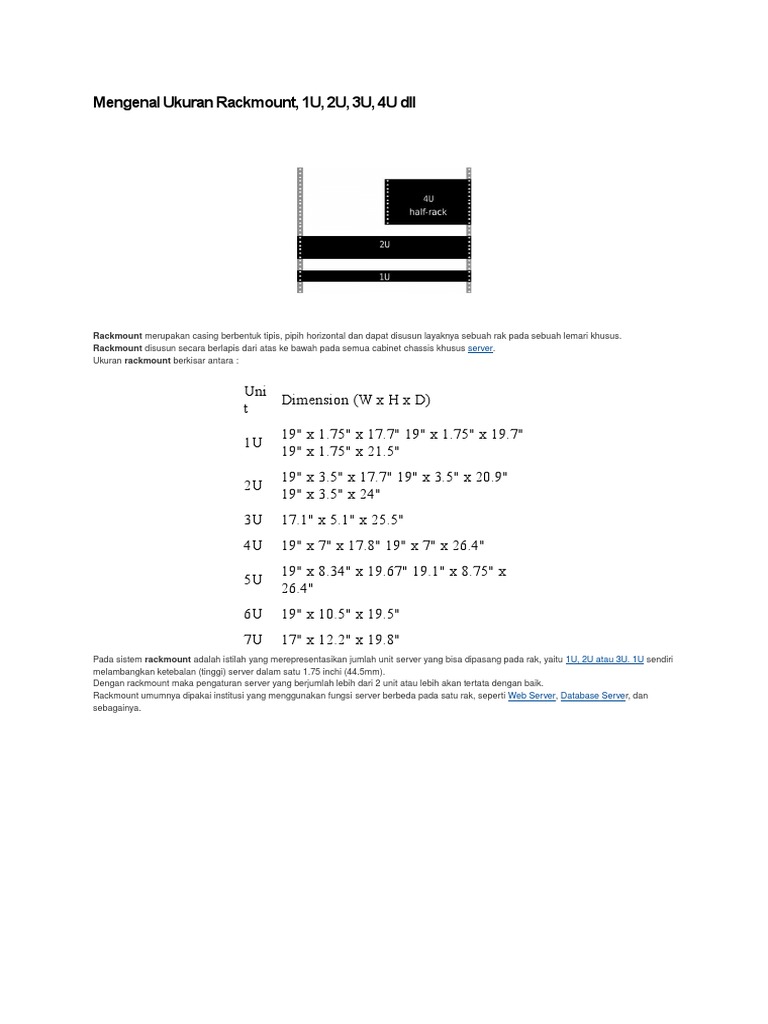 Mengenal Ukuran Rackmount | PDF
