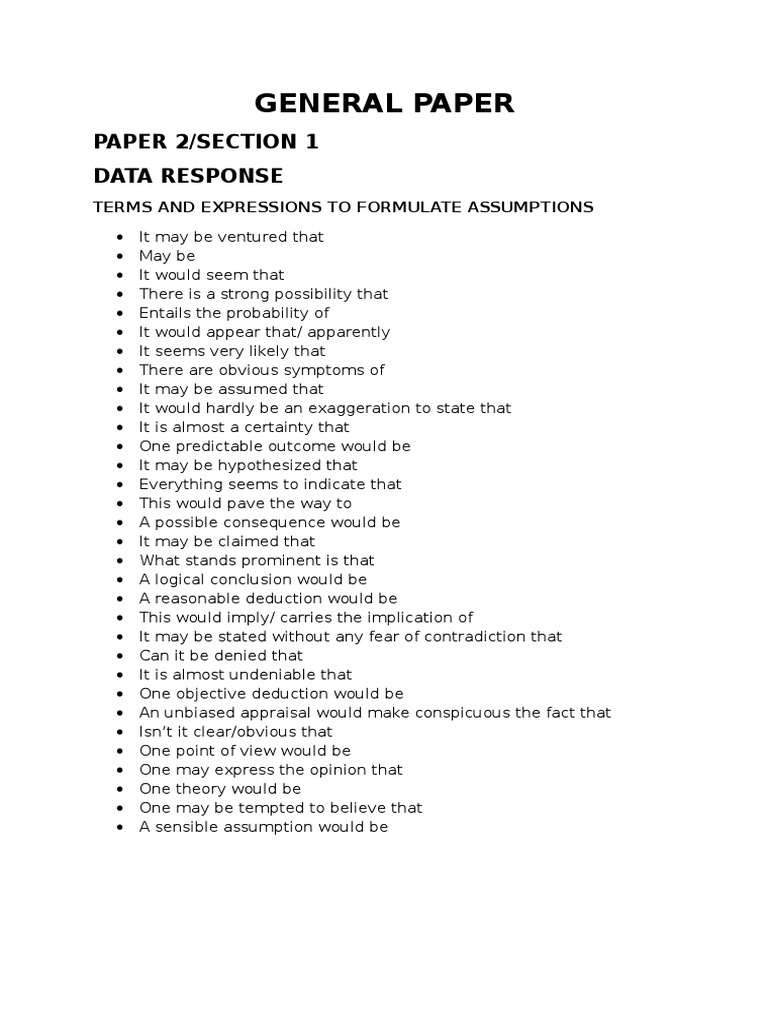 Assumptive Language for Analysis | PDF