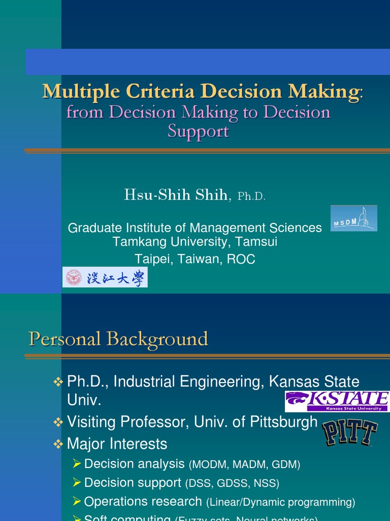 Multiple Criteria Decision Making | PDF | Computers