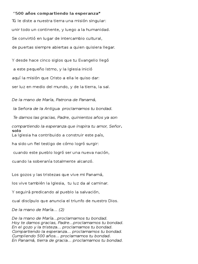 500 Años de Esperanza en Panamá | PDF | María, madre de Jesús | Cristo ...