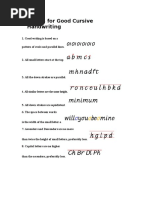 12 Rules For Good Cursive Handwriting