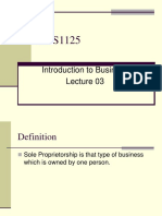 Introduction to Business - BUS1135 Lecture 03