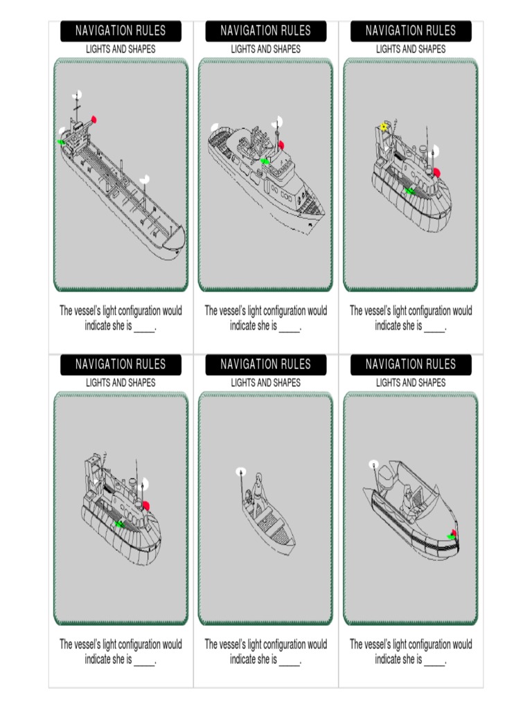 Navigation Rules Flashcards PDF Maritime Pilot Shipping