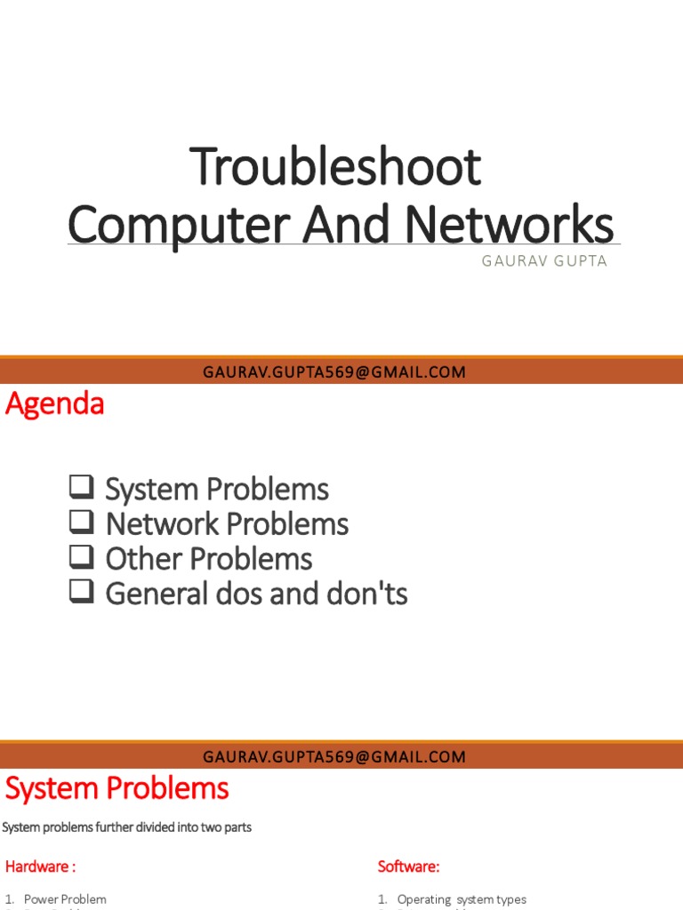 Hardware and Software Troubleshooting PDF Computer Network